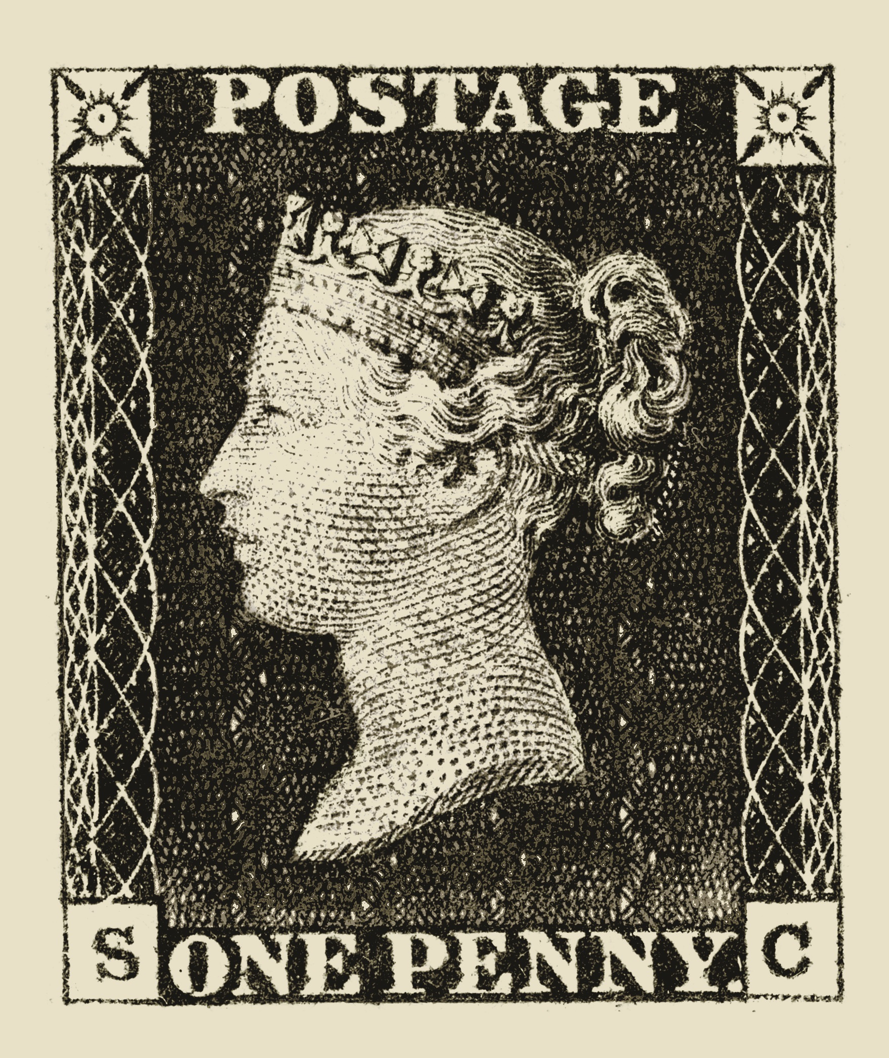 The Penny Black postage stamp - Age of Revolution